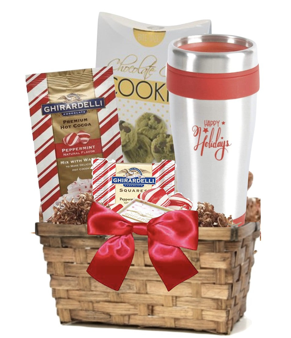 Holiday Cocoa & Cookie Basket with Tumbler