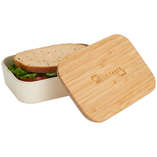 Bamboo Fiber Lunch Box with Cutting Board Lid – Tan