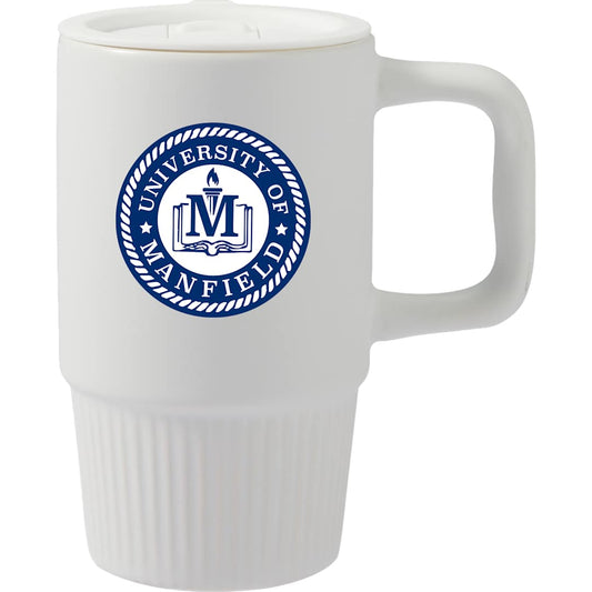 Camden 13oz Ceramic Mug w/ Lid – White
