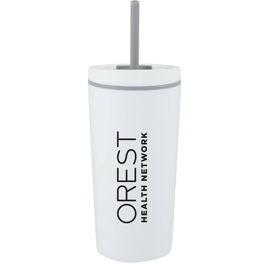 Santino Recycled Tumbler w/ Dual Function Lid 16oz – White