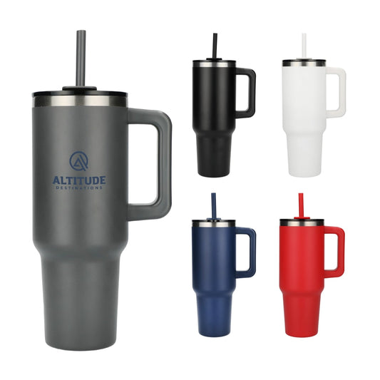Pinnacle Recycled Travel Tumbler with Straw 40oz – Gray