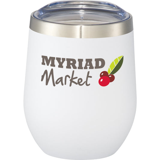 Corzo Copper Vacuum Insulated Cup 12oz – White