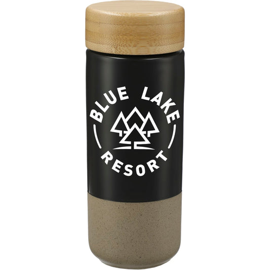 Arlo Ceramic Tumbler with Bamboo lid 11oz – Black
