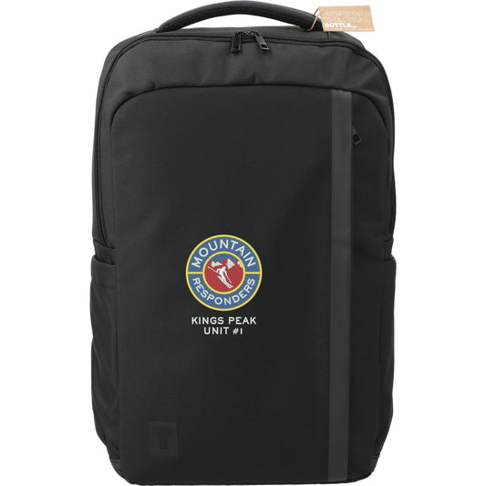 Tranzip Recycled 17" Computer Backpack – Black