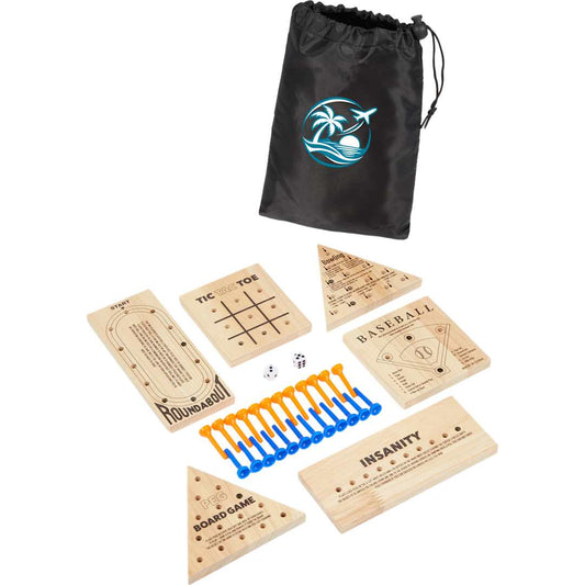 Wooden 6-in-1 Travel Peg Game Set – Natural