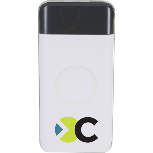 Constant 10000 mAh Wireless Power Bank w/Display – White