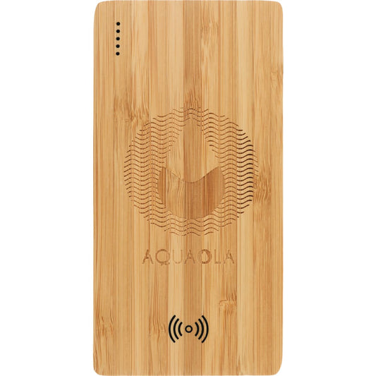 FSC® 100% Bamboo 5000 mAh Wireless Power Bank – Brown