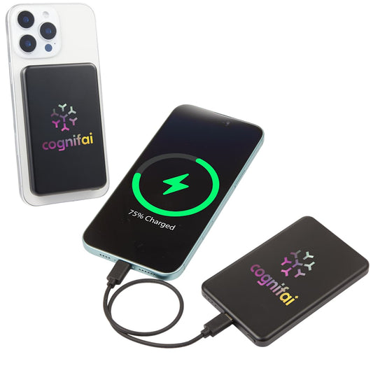 MagClick™ 5,000 mAh Slim Aluminum Power Bank – Black