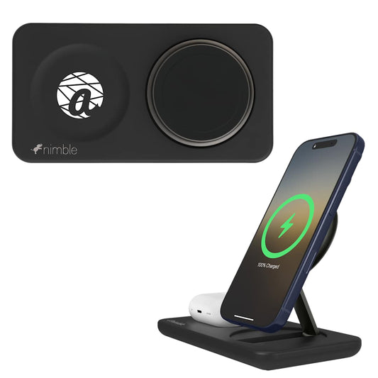 Nimble Podium 2-in-1 Wireless Charging Stand – Black