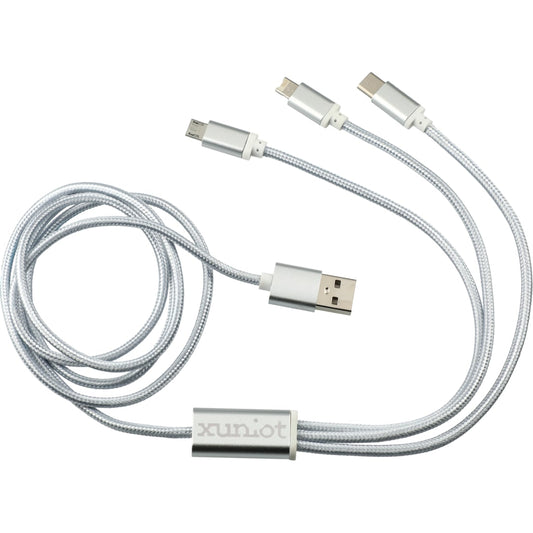 Realm 3-in-1 Long Charging Cable – Silver