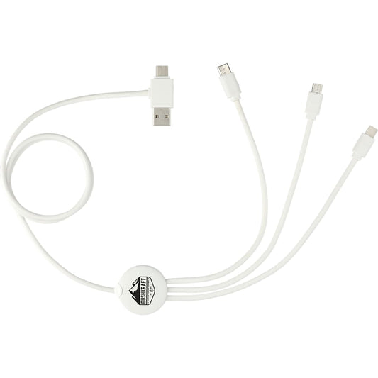 5-in-1 Charging Cable with Coating – White