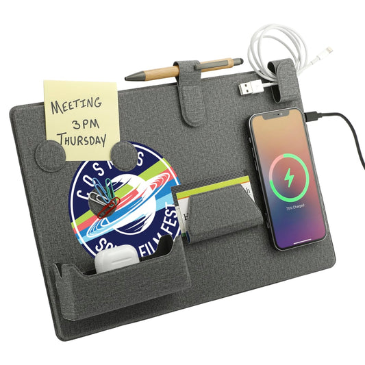 MagClick™ Fast Wireless Charging Desk Organizer – Gray