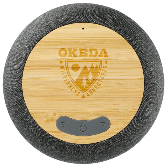 Garm Fabric &amp; Bamboo Speaker with Wireless Chargin – Gray