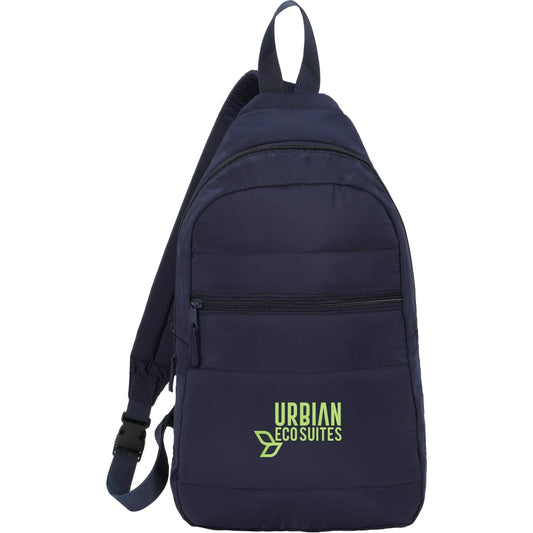 Puffer Recycled Sling Backpack – Blue