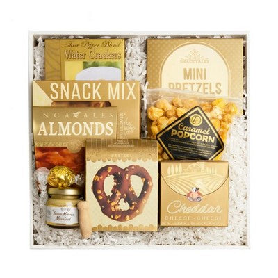 Gourmet Snack Box with Crackers, Pretzels & Popcorn