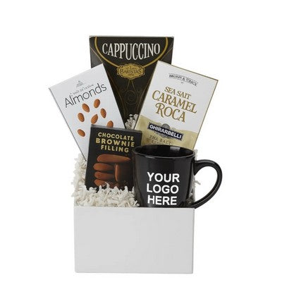 Gourmet Cappuccino & Chocolate Gift Box with Custom Mug