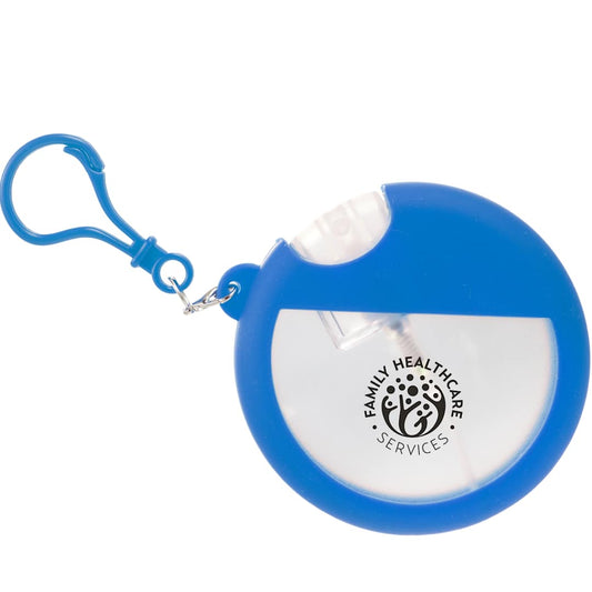 Round Hand Sanitizer with Clip – Blue