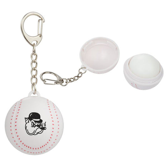 Baseball SPF15 Lip Moisturizer Keychain – White