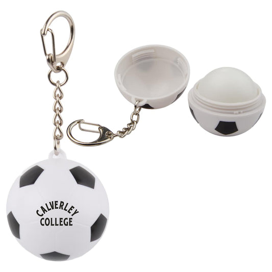 Soccer SPF15 Lip Moisturizer Keychain – White