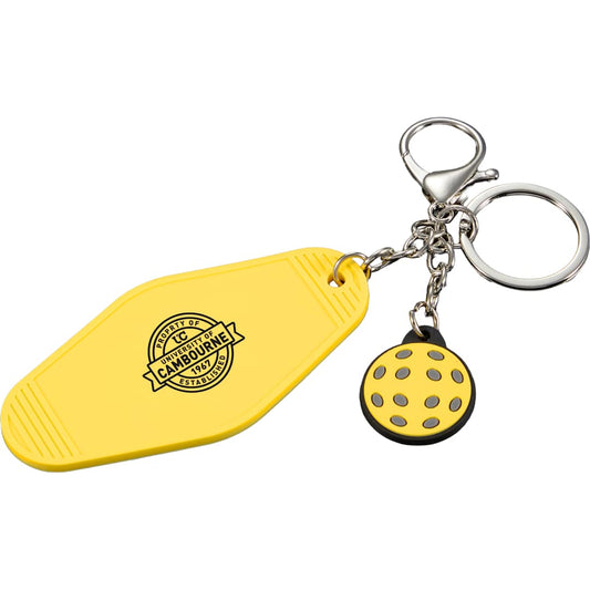 Retro Pickleball Motel Keychain – Yellow