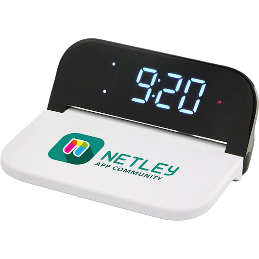 Digital Power Clock 15W Wireless Charger – White