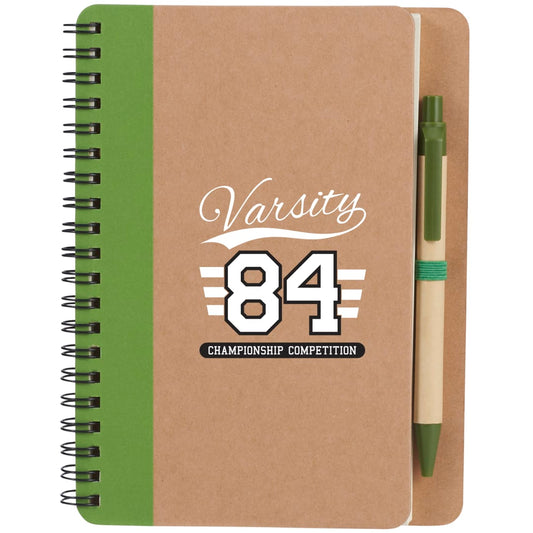 FSC® Mix 5" x 7" Eco Spiral Notebook with Pen – Green