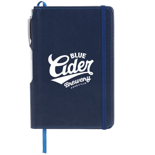 FSC® Mix 6" x 8.5" Viola Bound Notebook with Pen – Blue