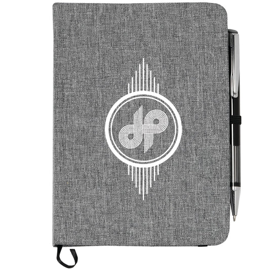 FSC® Mix 5" x 7" Heathered Bound Notebook – Gray