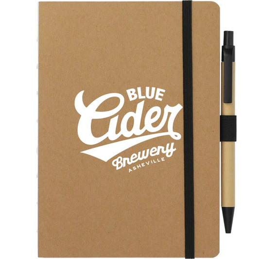 FSC® Recycled 5" x 7" Notebook and Pen Set – Natural
