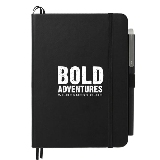 5" x 7" Recycled Bulleting Bound Notebook w Pen – Black