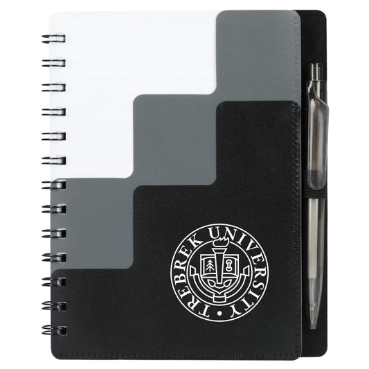 5" x 7" Recycled Pace Spiral Notebook w Pen – Black