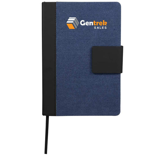 5.5" x 8.5" FSC® Recycled Canvas Bound Notebook – Blue