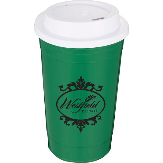 The Traveler Insulated Cup 16 oz. w/ Lid – Green