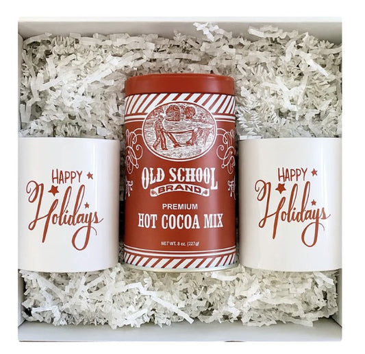 Holiday Cocoa Gift Tin with Mugs