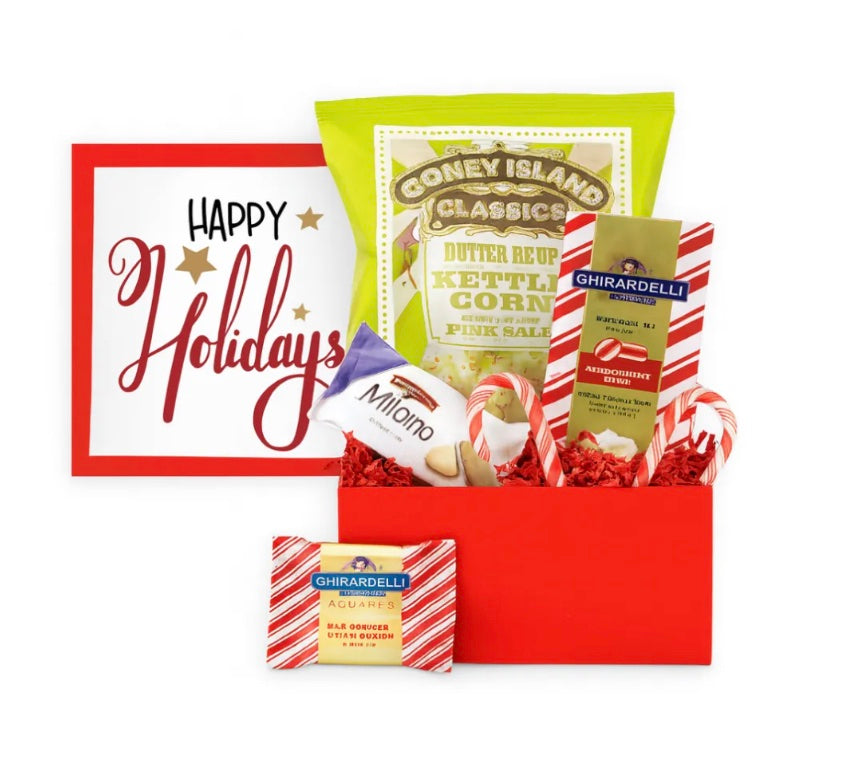 Happy Holidays Red Snack & Cocoa Gift Box