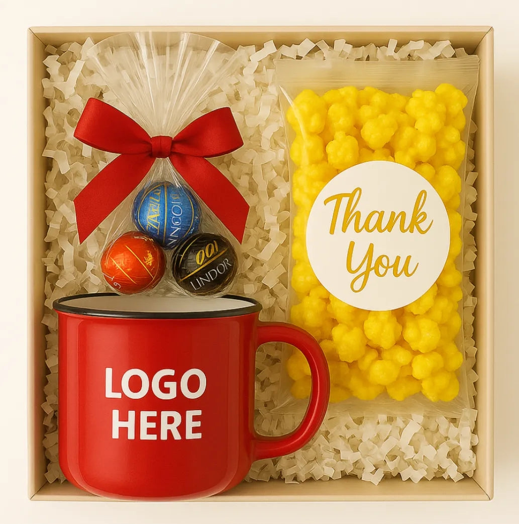 Mug Gift Set with Lindt Truffles & Thank You Popcorn