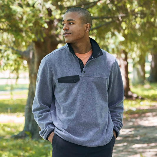 Roots73 WESTVILLE Eco Microfleece Pullover - Men's – Blue