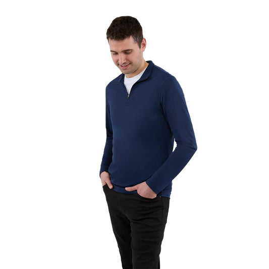 DARA Knit Quarter Zip - Men's – Blue