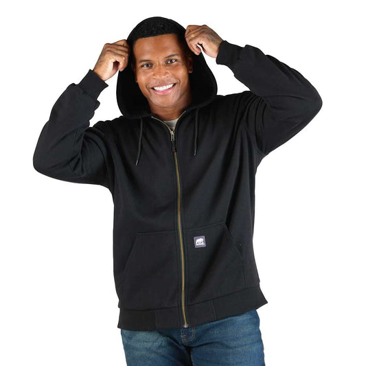 Berne Heritage Grid Fleece-Lined Zip Sweatshirt - Men's – Black