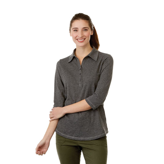 Women's TIPTON Three Qtr Slv Polo – Grey